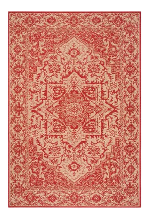 Shelter Island Indoor Outdoor Rug Red & Cream 5'3"x7'6"