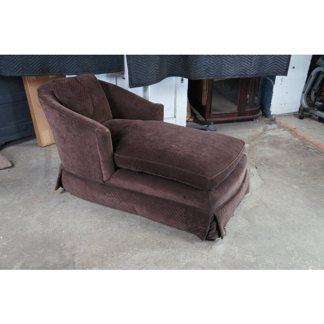 Animal Skin Late 20th Century Edwards Furniture Inc Modern Suede Chaise Lounge Quilted Dark Burgundy Brown For Sale - Image 7 of 13
