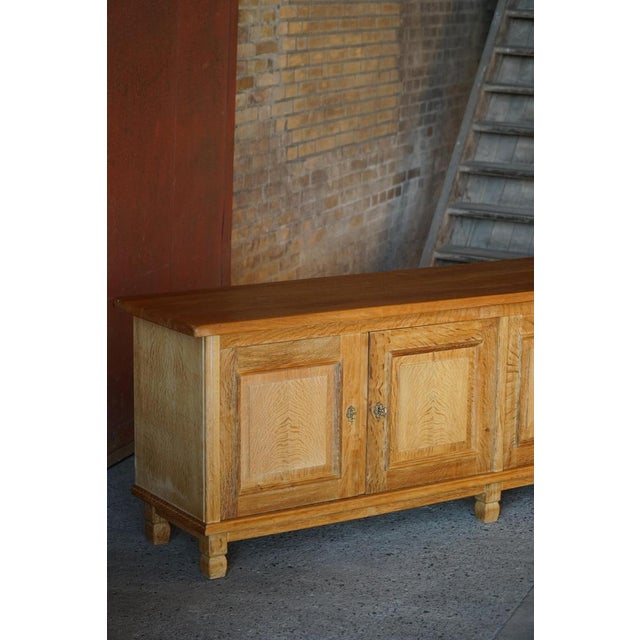 Wood Danish Oak Sideboard with Paneled Doors, 1950s For Sale - Image 7 of 18
