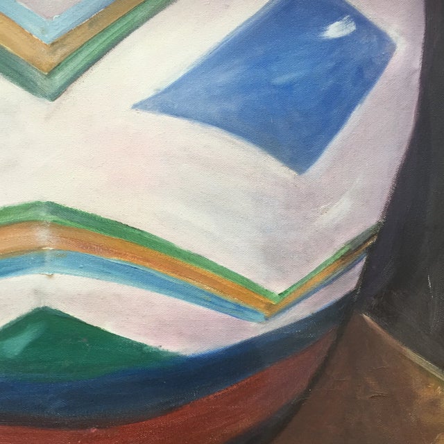 Vintage Modernist Southwest Pot Painting For Sale - Image 4 of 6