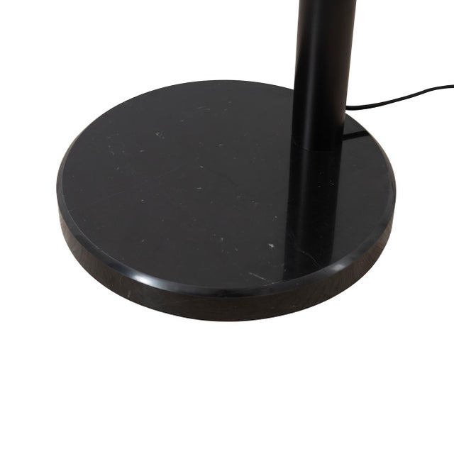 Mid-Century Culver 3-Light Arc Floor Lamp by Nova of California - Matte Black Base, Brass Gold Arms, Black Metal Shades For Sale In Los Angeles - Image 6 of 13