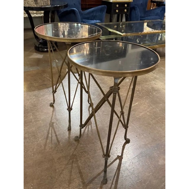 Traditional Pair of French Granite Side Tables For Sale - Image 3 of 5
