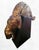 Gold 1990s Large Scale Geometric Metal Gold Patina Pouncing Leopard Sculpture on Black Plinth For Sale - Image 8 of 9