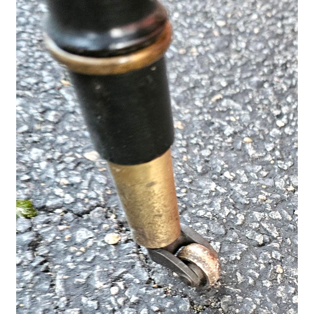 Vintage Faux Bamboo Cane Back Captain's Chair For Sale - Image 10 of 10