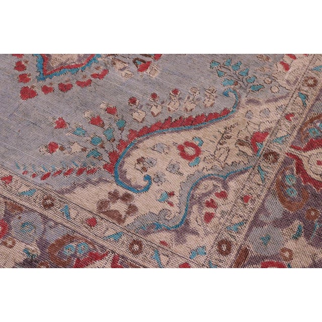 Boho Chic Vintage Blue/Purple Wool Rug - 6'5'' X 9'4'' For Sale - Image 4 of 10