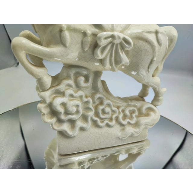 Pre-war porcelain horse, figurine, signed E., dimensions height 24.5 cm, width 23 cm, depth 8 cm.