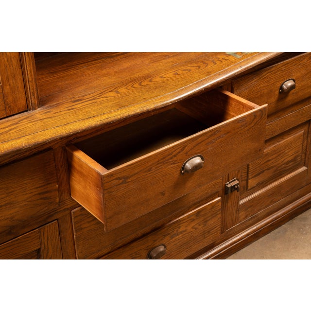 Antique Oak Farmhouse Hutch For Sale - Image 14 of 18