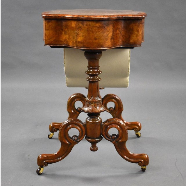 Victorian Burr Walnut Desk, 1860s For Sale - Image 15 of 18