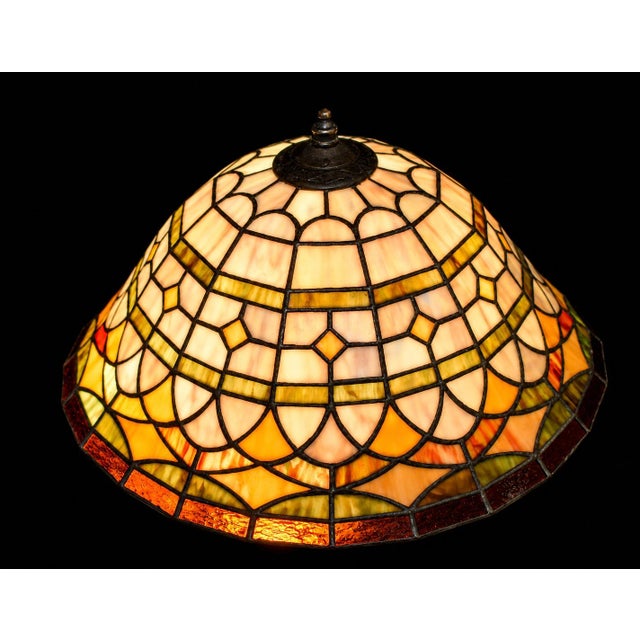 Antique Tiffany Style Lamp Shade Glass Large 13.5" Excellent For Sale In Los Angeles - Image 6 of 12
