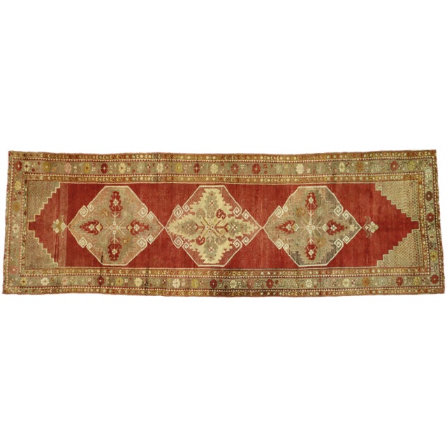 Vintage Turkish Oushak Runner - 3′8″ × 10′10″ For Sale