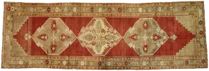 Vintage Turkish Oushak Runner - 3′8″ × 10′10″