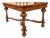 Late 20th Century William and Mary Style Walnut Coffee Table, Bun Feet and X-Stretcher For Sale