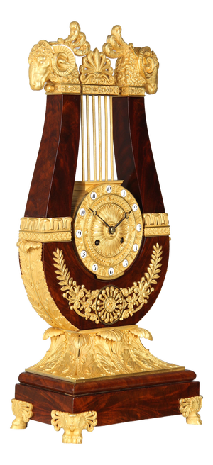 Antique Lyre Mantel Clock, 1825
