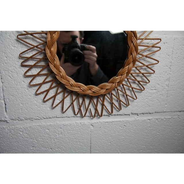Sun Rattan Mirror, 1960 For Sale - Image 9 of 9