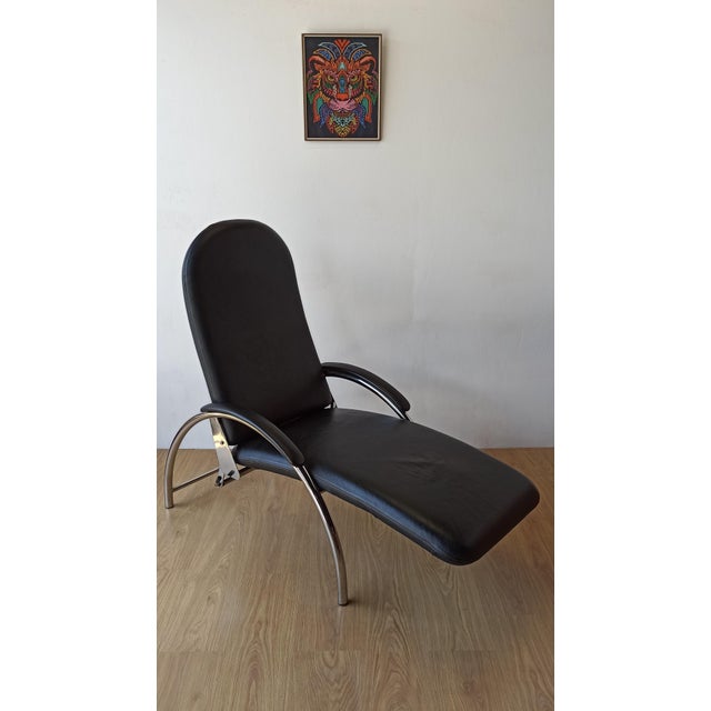 Chromed Leather Armchair, 1970s For Sale - Image 9 of 18
