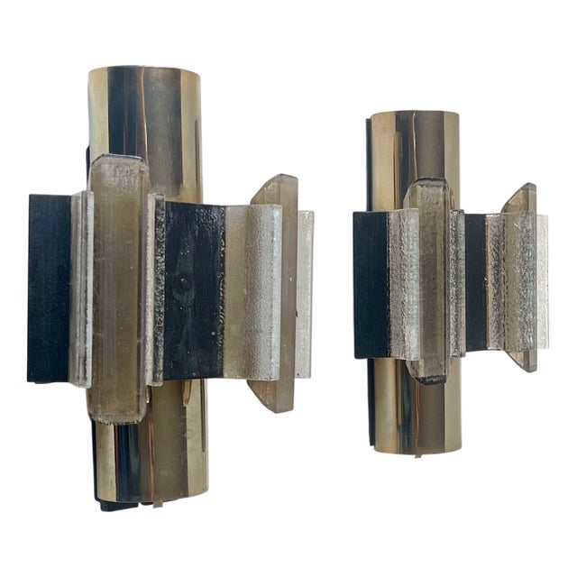 Danish Space Age Wall Sconces by Claus Bolby for Cebo Industri, 1970s, Set of 2 For Sale