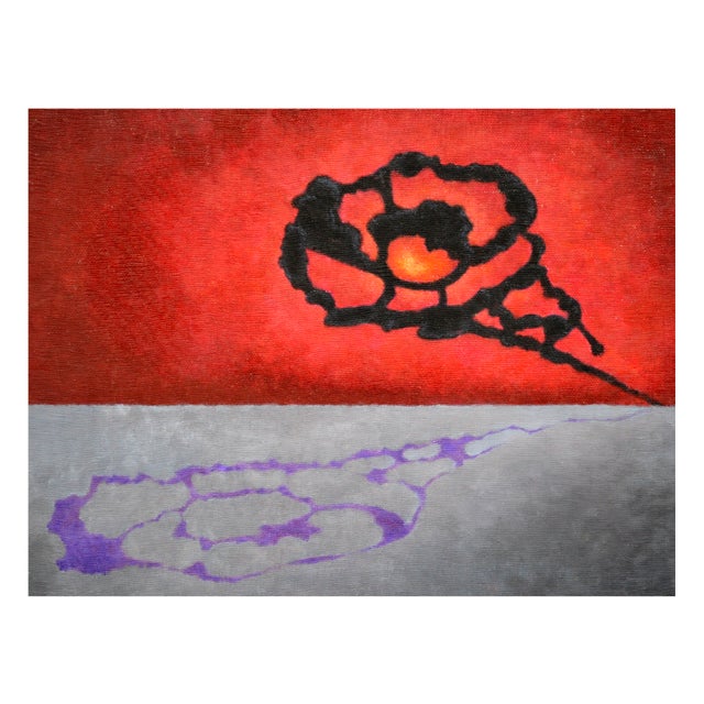 Mid Century Celestial Reflection Landscape in Oil on Masonite Celestial reflection, a bold abstract expressionist painting...