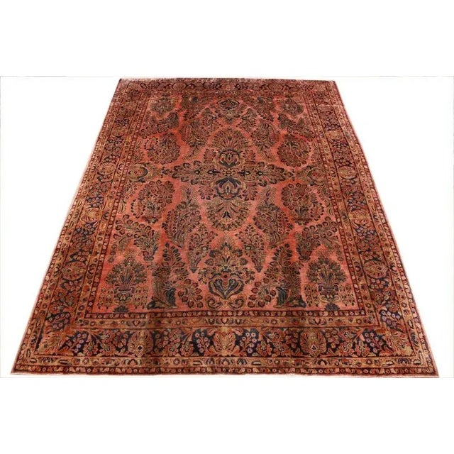 Antique Sarough Red Rug For Sale - Image 3 of 5