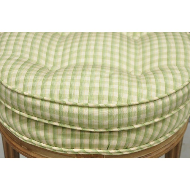 Vintage French Country Louis XVI Style Round Seat Carved Vanity Stool Chair For Sale In Philadelphia - Image 6 of 11