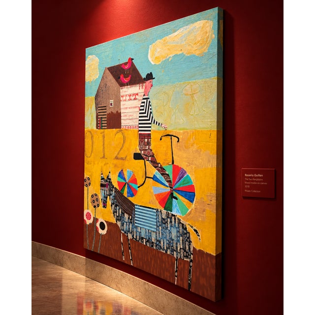 Nathaniel Mather – Bike Riding in Country Oversized Textured Canvas Artwork For Sale - Image 4 of 11