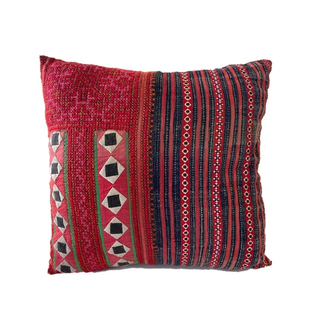 Vintage Custom Made Hand Stitched Thai Pillow For Sale In New York - Image 6 of 7