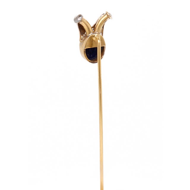 Early 20th Century Carl Bacher Austrian Egyptian Revival Gold & Enamel Scarab Beetle Stickpin For Sale - Image 5 of 11