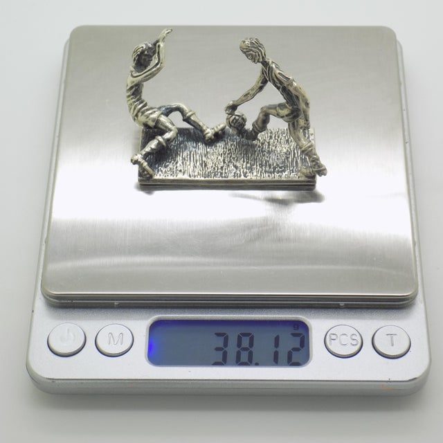 Vintage Italian Penalty Kick Soccer Scene Figurine in Sterling Silver 925, Arezzo, 1980s For Sale - Image 10 of 13