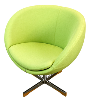 Mid-Century Planet Lounge Chair in Chrome and Lime Green Fabric Upholstery by Stokke, 1980s