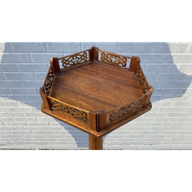 Wood French Antique Pillar Plant Stand For Sale - Image 7 of 8