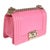 Traditional Pink Lambskin Lizard Small Boy Bag For Sale - Image 3 of 8