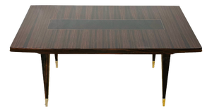 Art Deco Macassar Ebony Extendable Dining Table, 1940s