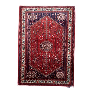 1920s, Antique Persian Qashqai Rug 4' X 5' For Sale