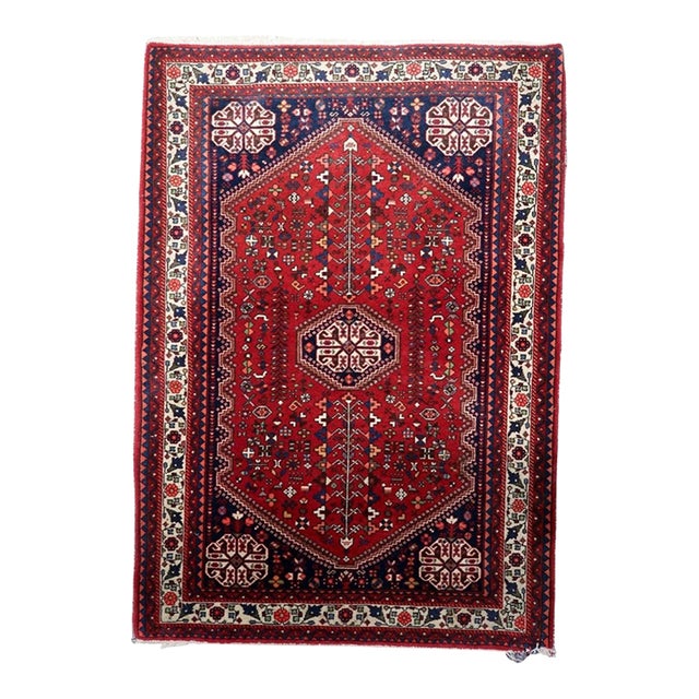 1920s, Antique Persian Qashqai Rug 4' X 5' For Sale