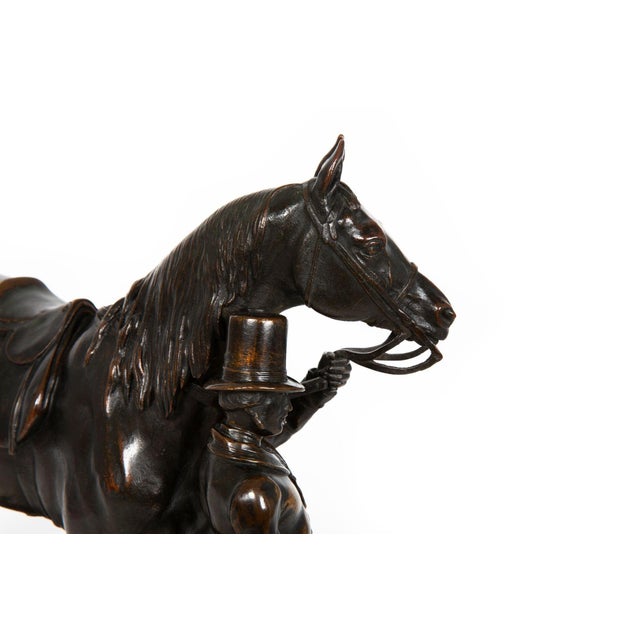 French Antique Bronze Sculpture Race Horse “Walter Scott” by Alfred Barye For Sale - Image 13 of 18