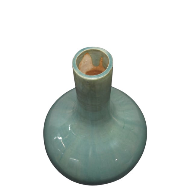 Chinese Turquoise Long Neck Vase For Sale - Image 3 of 7