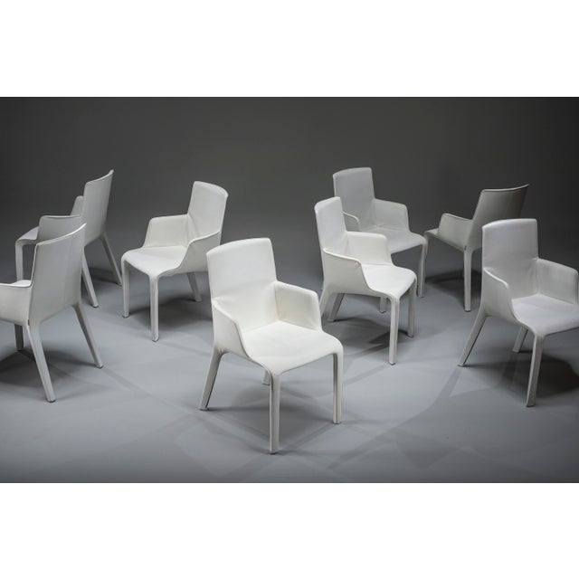 Gio Dining Chairs in Ecru Leather by Walter Knoll, Germany, 2000s, Set of 8 For Sale - Image 17 of 18