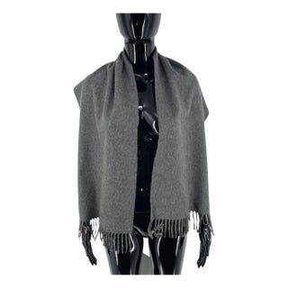 Loro Piana Dark Grey Solid 100% Cashmere Scarf For Sale