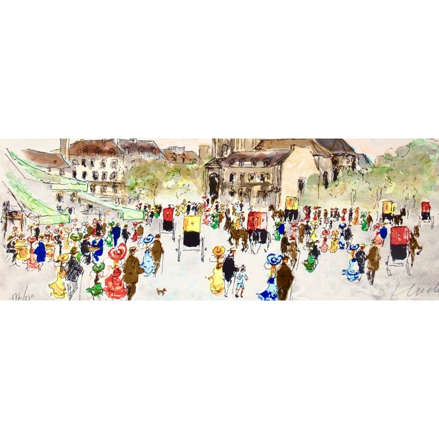 Impressionist Urbain Huchet Paris, Saint Germain Des Pres C. 1980 Reproduction Print For Sale - Image 3 of 7