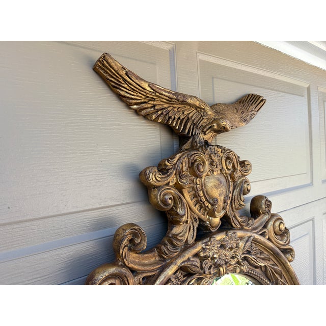 Large Federal Giltwood Eagle Convex Mirror, 20th Century For Sale - Image 13 of 14