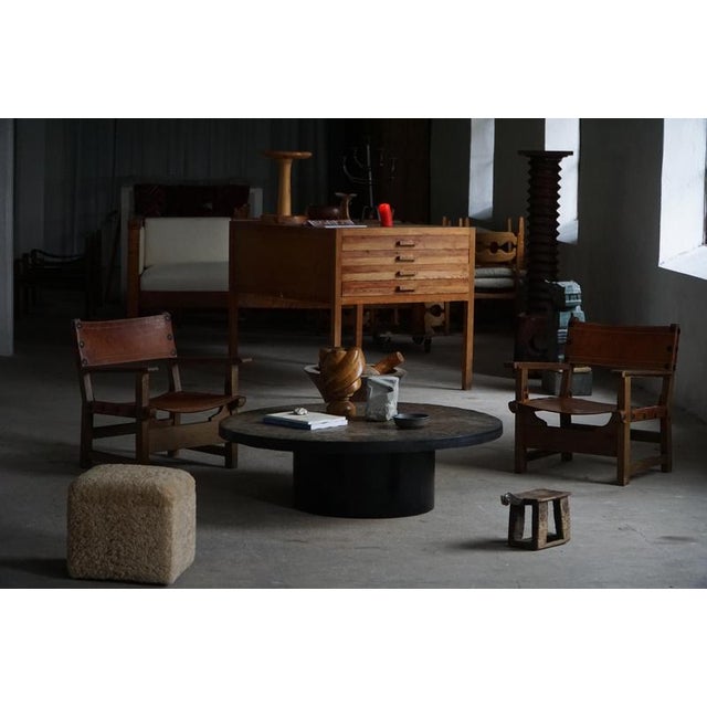 Mid 20th Century Spanish Brutalist Armchairs in Wood & Leather, 1960s, Set of 2 For Sale - Image 16 of 18