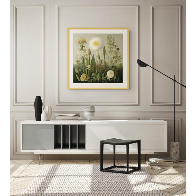 Dark Green Flowers - Original Watercolor Botanical Fine Art Print. Dimensions: Print size (in): 20 x 20 *AVAILABLE IN SIZE...