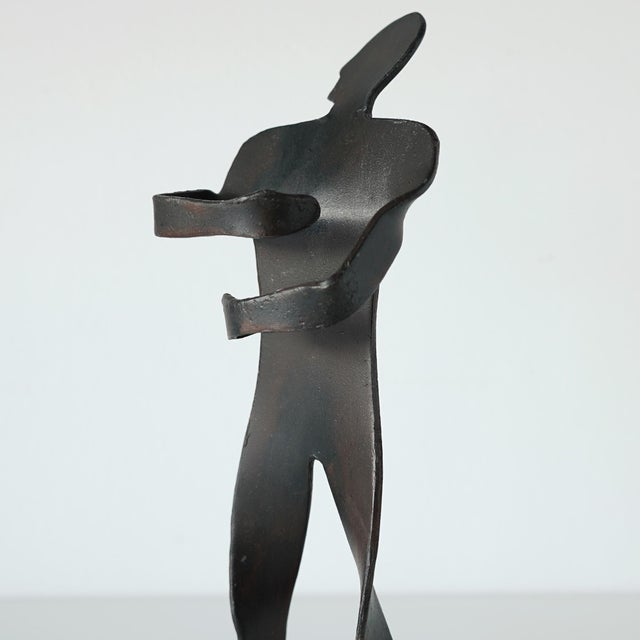 Late 20th Century Vintage Forged Iron Figure Sculpture For Sale - Image 10 of 10