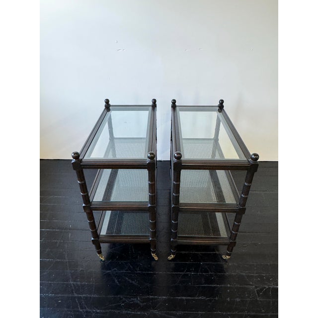 Pair of Louis J. Solomon Faux Bamboo Side Tables For Sale - Image 9 of 12