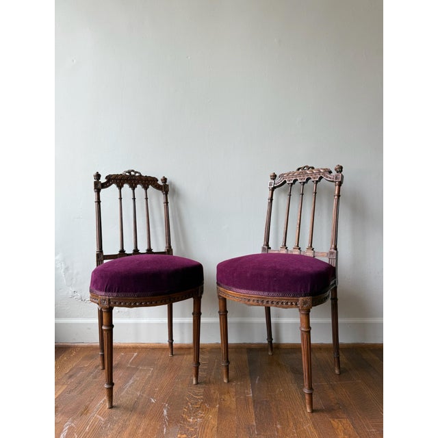 Pair of Louis XVI Armless Chair For Sale - Image 4 of 8