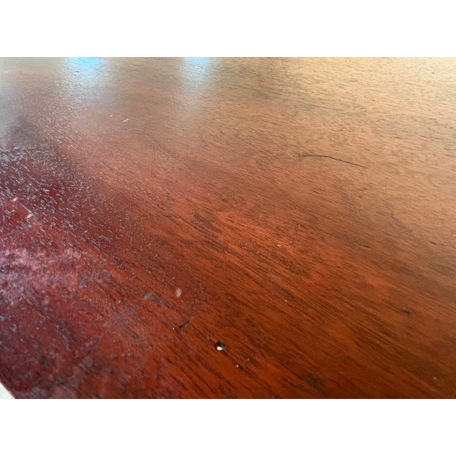 Late 20th Century Queen Ann, Drop Leaf Table in Solid Mahogany Wood by Banks Coldstone Co. For Sale - Image 11 of 13