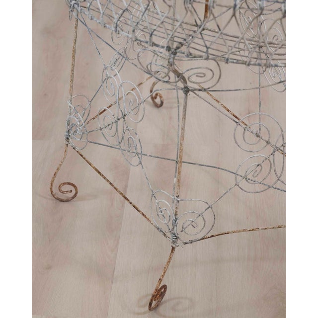 Silver English Mid-20th Century Semi-Circular Wirework Plant Stand For Sale - Image 8 of 11