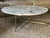 Round coffee table by Paul McCobb, 1955, with a magnificent white marble top with gray veins, 2 cm thick, no chips or...