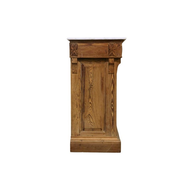 French 1900s French Wooden Bar With Marble Top For Sale - Image 3 of 12