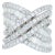 Brilliant Cut Baguette Shape Diamond Pave Set Channel Set Fancy Spiral Wave Cock, Size 7.5 For Sale