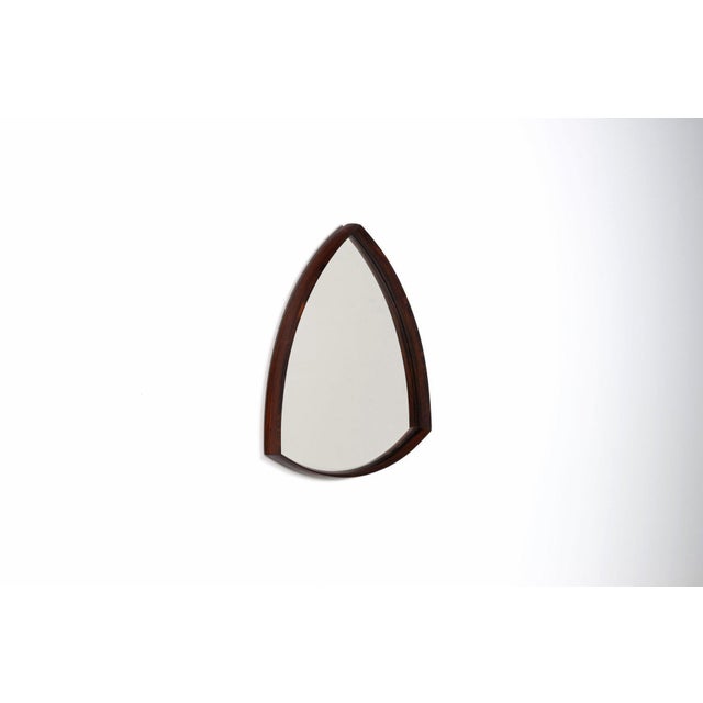 Rare triangular wall mirror by Th. Poss Eftf., Denmark, 1960s. A beautifully proportioned Scandinavian mirror...